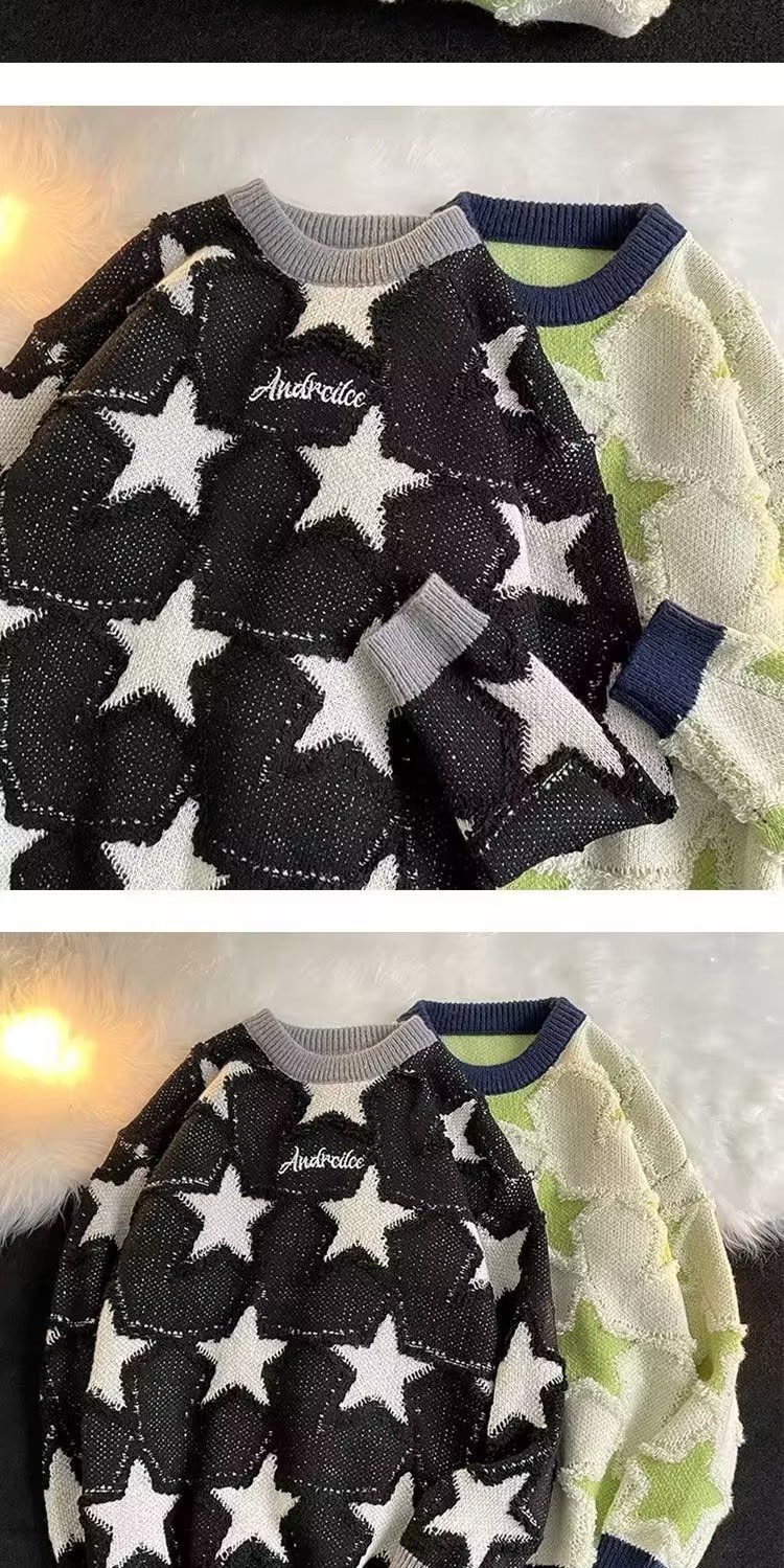 Women's Sweater Autumn Winter Loose Knit Pullover For Couple_voghion.com