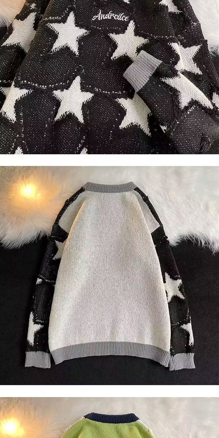 Women's Sweater Autumn Winter Loose Knit Pullover For Couple_voghion.com