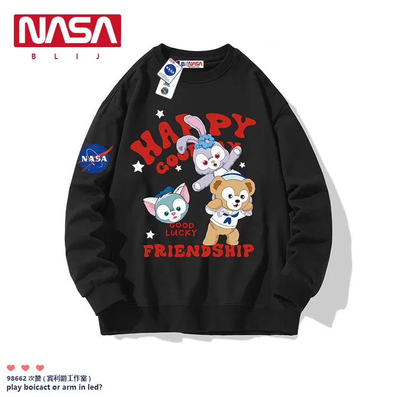 NASA ко-брендированная Disney пара толстая футболка звезда Dellu, Duffy Bear Gerardoni периферийные длинные рукава осень мужская одежда