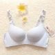 Peach Blossom Season No Steel Ring Bra No Trace Glossy Thoải mái Đồ lót dày Cup Điều chỉnh Lượm Thở Mây Shu Cotton AB Cup - Áo ngực không dây