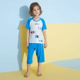 Детские штаны для мальчиков, летняя пижама, комплект, короткий рукав, 2 шт