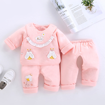 Newborn baby spring and autumn thin cotton set newborn cotton thin cotton padded jacket baby warm cotton coat outer clothing