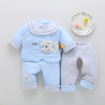 Baby spring and autumn thin suit newborn clothes thin clip cotton-padded jacket newborn baby Full Moon cotton suit