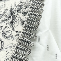 Buvinis new curtain lace accessories French embroidery leaf edges handmade lace decoration home textile side splicing
