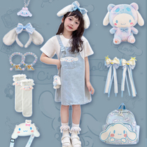 Girls Jade Dog Dress 2024 New Childrens Summer Style Sanrio Skirt Suspender Skirt Birthday Summer Dress