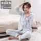 Nam Cực đồ ngủ của phụ nữ cotton dài tay mùa xuân và mùa thu cotton dịch vụ tại nhà phù hợp với mùa hè hai mảnh cotton mỏng - Bên ngoài ăn mặc