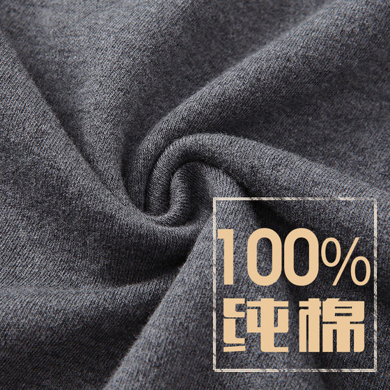 Nanjiren men's autumn clothing pure cotton thin single-piece top winter autumn pants thermal underwear set V-neck cotton sweater