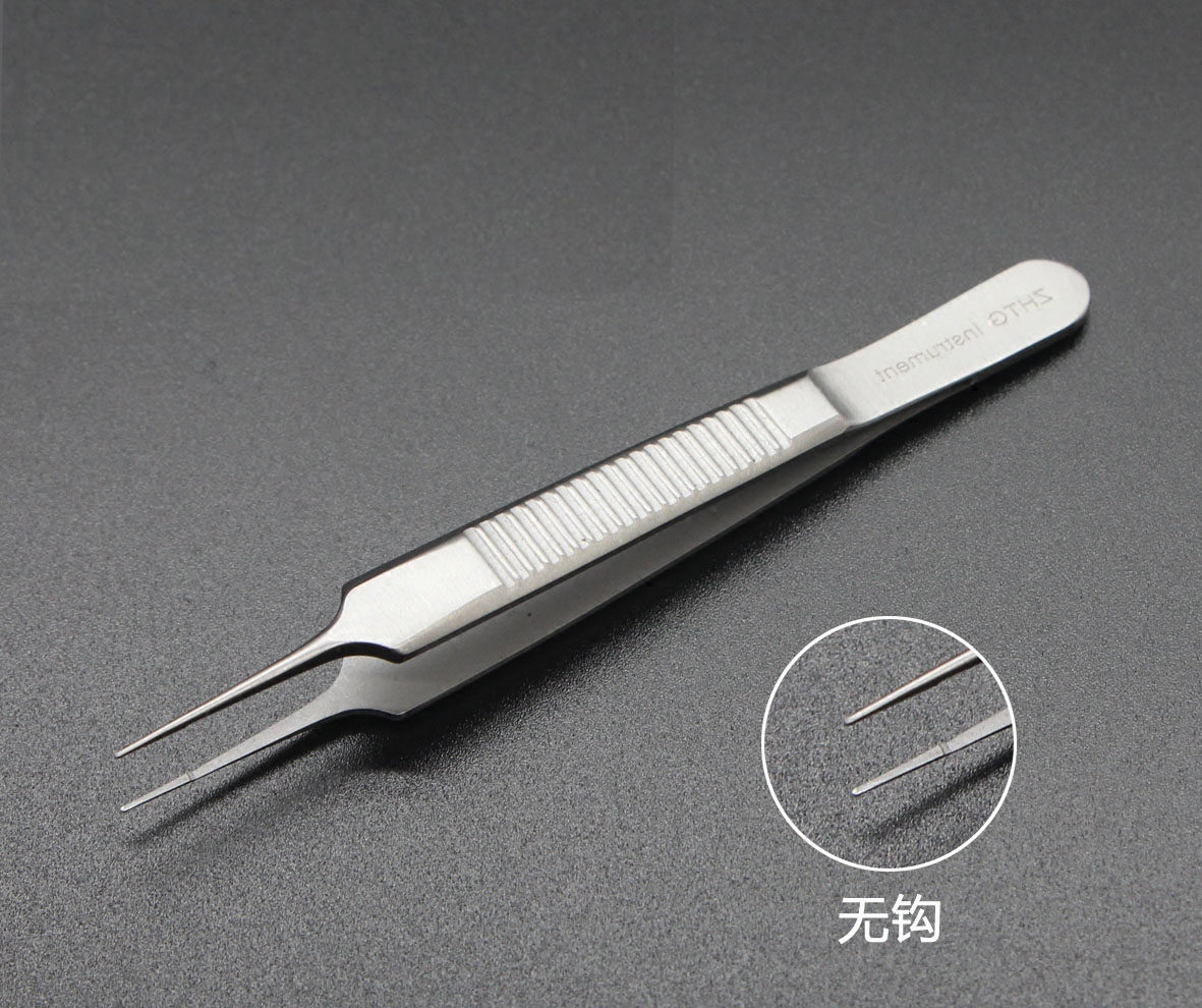 Shanghai crowdwork instruments orthopedic cosmetic shaping tweezers eyelid tweezers 0 6 4 0 0 8 with hooks and no hook