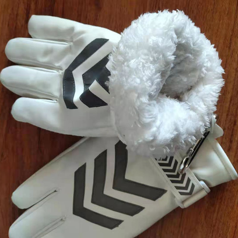 Winter cycling traffic command reflective anti-slip touch screen plus thickening white cycling security gloves
