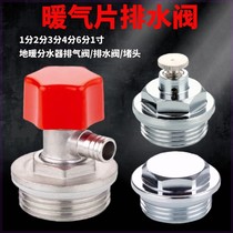 Floor heating water distributor floor heating plug drain valve vent valve 4 minutes 6 minutes 1 inch radiator drain valve DN20 brass