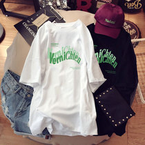 Short Sleeve T-Shirt Gestation Maternity Dress Medium Long Blouses Loose Korean Version Big Code Pure Cotton Compassionate Half Sleeve White 100 Hitch