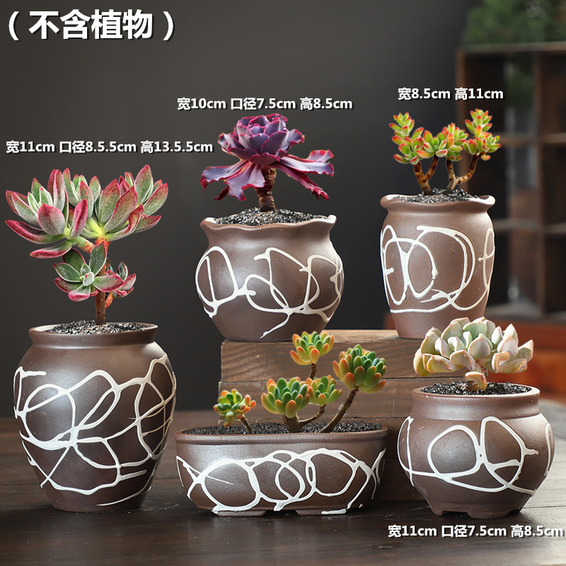 The Fleshy flower pot large old running the special offer a clearance of creative move of large diameter coarse pottery breathable ceramic flesh POTS of the plants