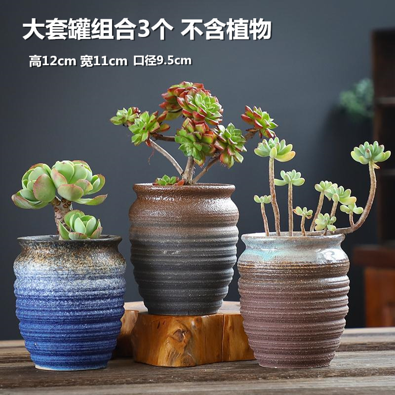 The Fleshy flower pot large old running the special offer a clearance of creative move of large diameter coarse pottery breathable ceramic flesh POTS of the plants