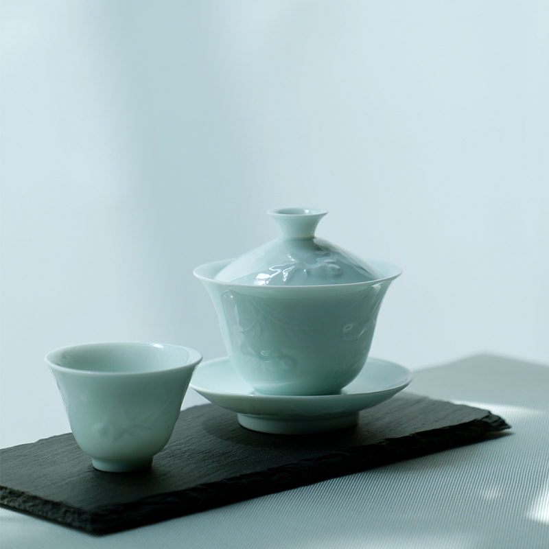 Restoring museum shadow tsing kung fu tea sets jingdezhen ceramic cups household tureen sample tea cup tea sets