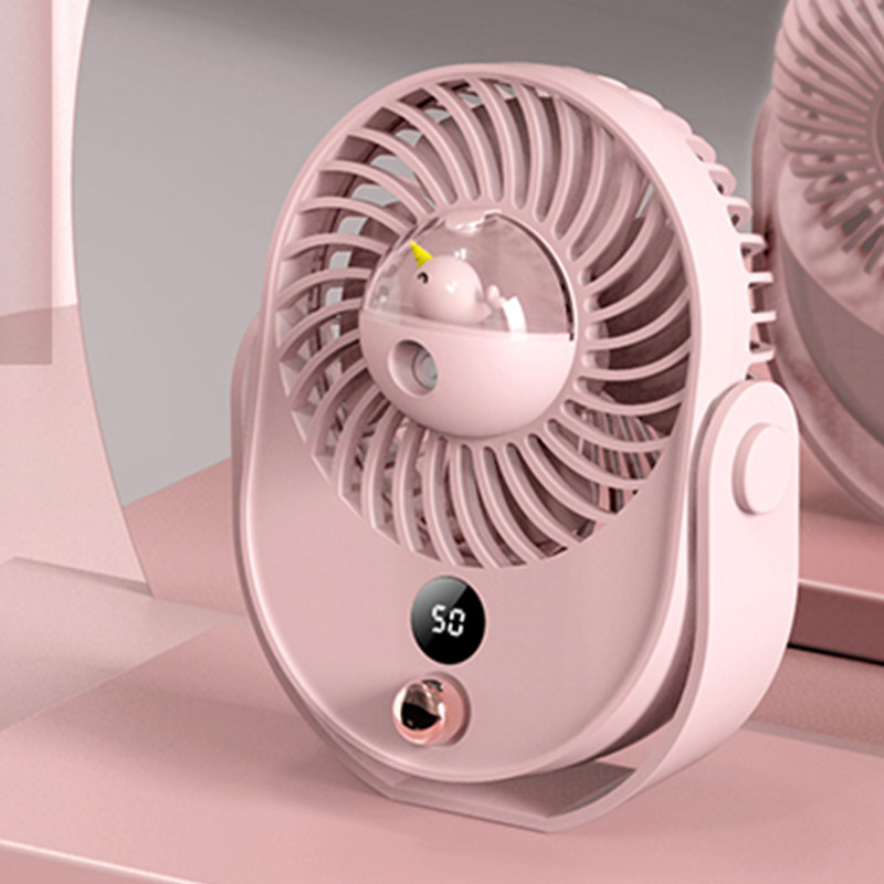 Portable USB charging desktop fan moisturizing Gale office mute plug-in student dormitory small electric fan