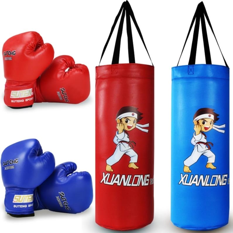 Sports sandbag multifunctional children's boxing gloves Hanging sandbag supplies Boxing children elastic boy solid