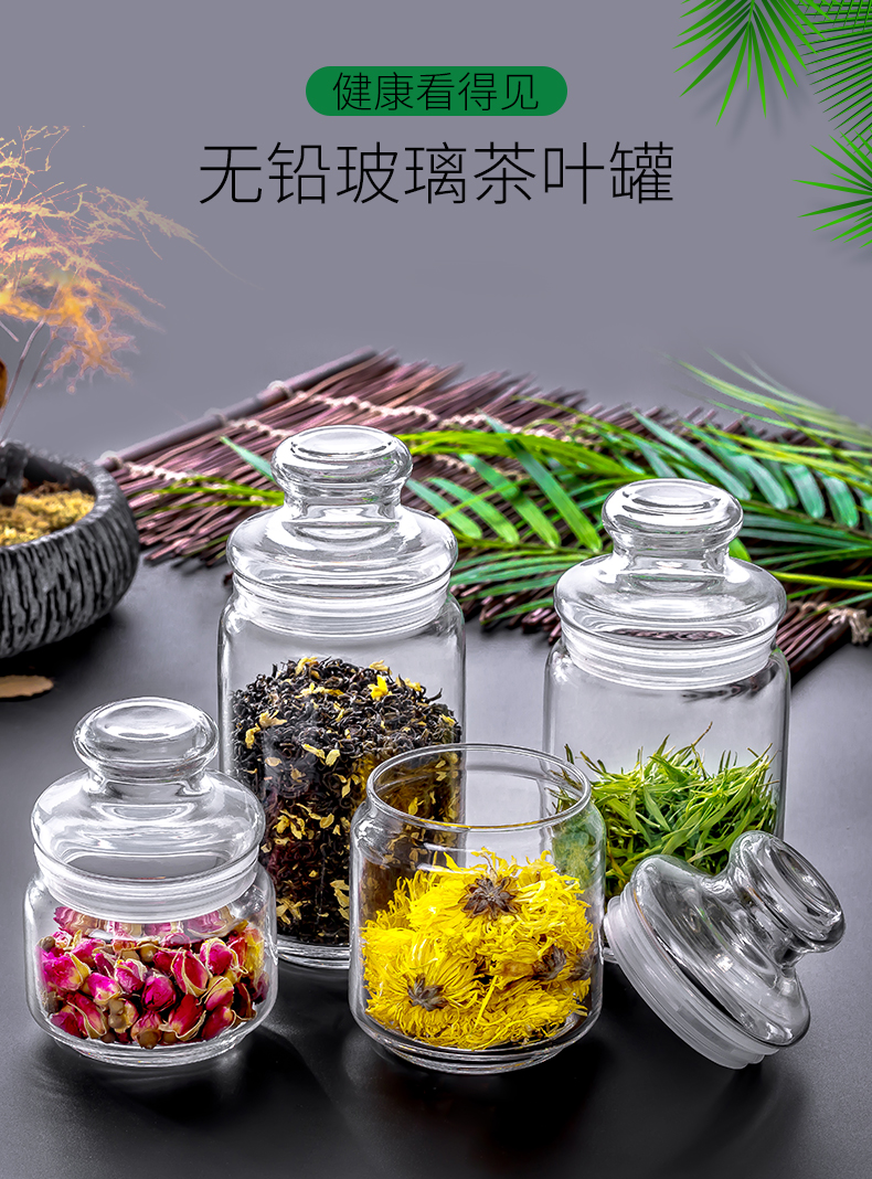 Ocean with cover caddy fixings seal pot receive tank storage tank household small flower POTS glass jar