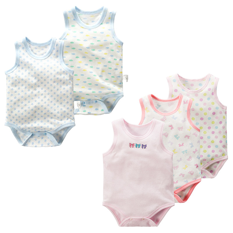 Summer New Mesh Pure Cotton Baby Vest Bag Fart Clothes Triangle Khacoat Pure Cotton Children Comfort Climbing Suit