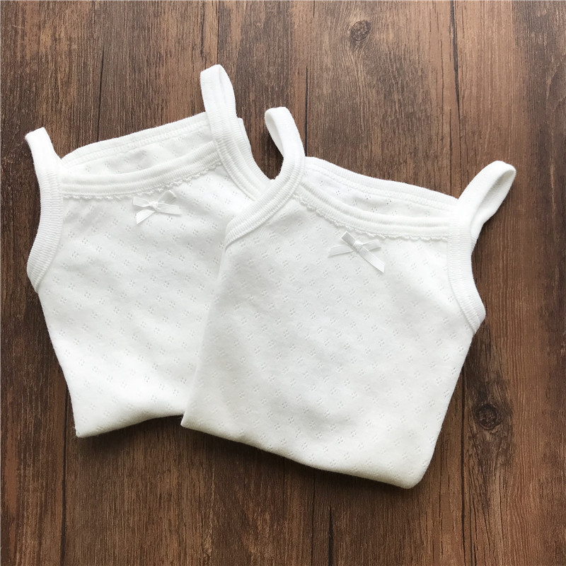 2-Pack Children's Pure Cotton Mesh Tank Tops, White Thin Breathable Style, Cute Girls' T-Shirts, Summer Children's Clothing 2-Pack Children's Pure Cotton Mesh Tank Tops, White Thin Breathable Style, Cute Girls' T-Shirts, Summer Children's Clothing