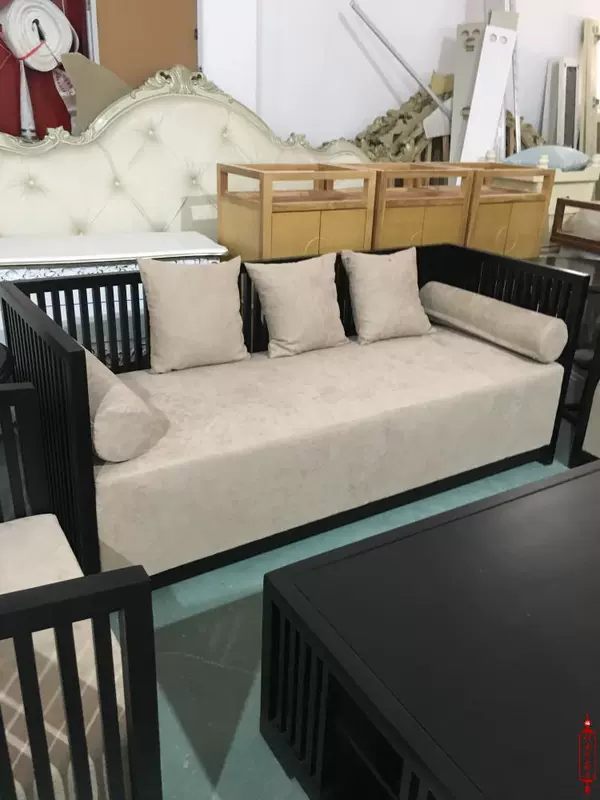 Mới kết hợp sofa gỗ rắn Trung Quốc đơn sofa giải trí bán giường ngủ văn phòng và bữa sáng để thảo luận về sofa Zen nội thất hiện đại - FnB Furniture
