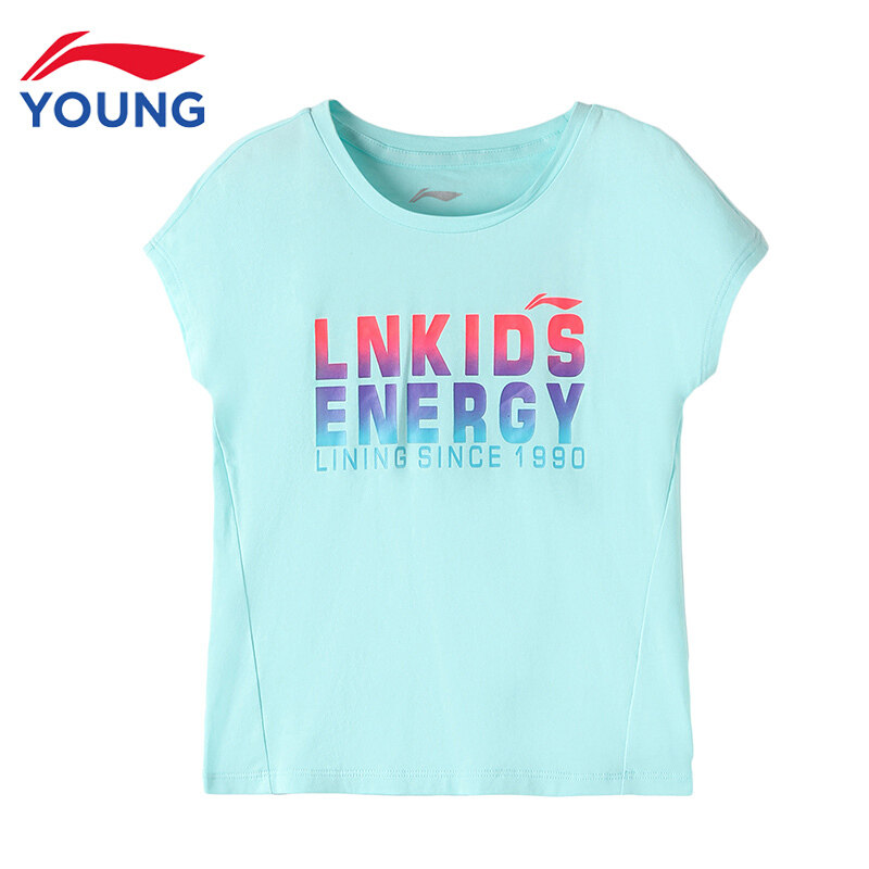 Li Ning boy clothing baby T-shirt woman 2020 Summer new 3-6-year-old children sports half sleeve round collar girl short sleeve