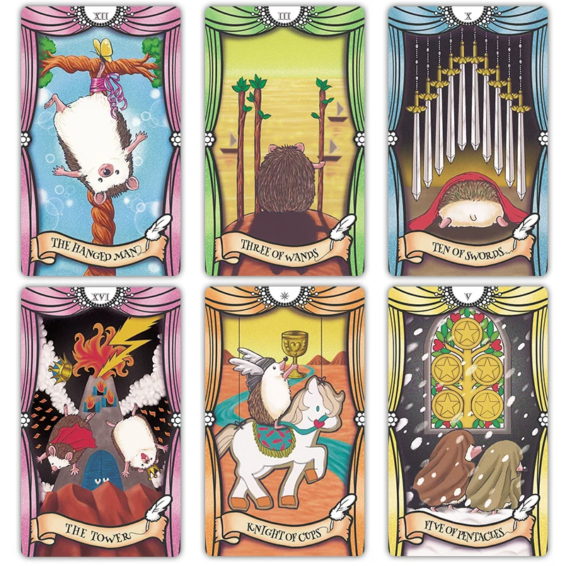 Import Fable Hedgehog Tarot Hedgehog Caro Card English Witl Vittit Taluo Rota