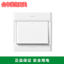 Ecran de commutation Bull Wall 86 Type single open 1 Enlightened Fashion Open Single Control Lamp Switch G09K111