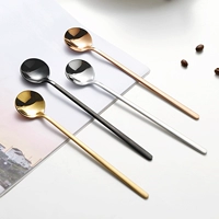 Net muỗng cà phê dài bằng thép không gỉ nhỏ châu Âu cá tính sáng tạo sữa dễ thương món tráng miệng khuấy thìa dài - Cà phê phin pha cafe inox lớn