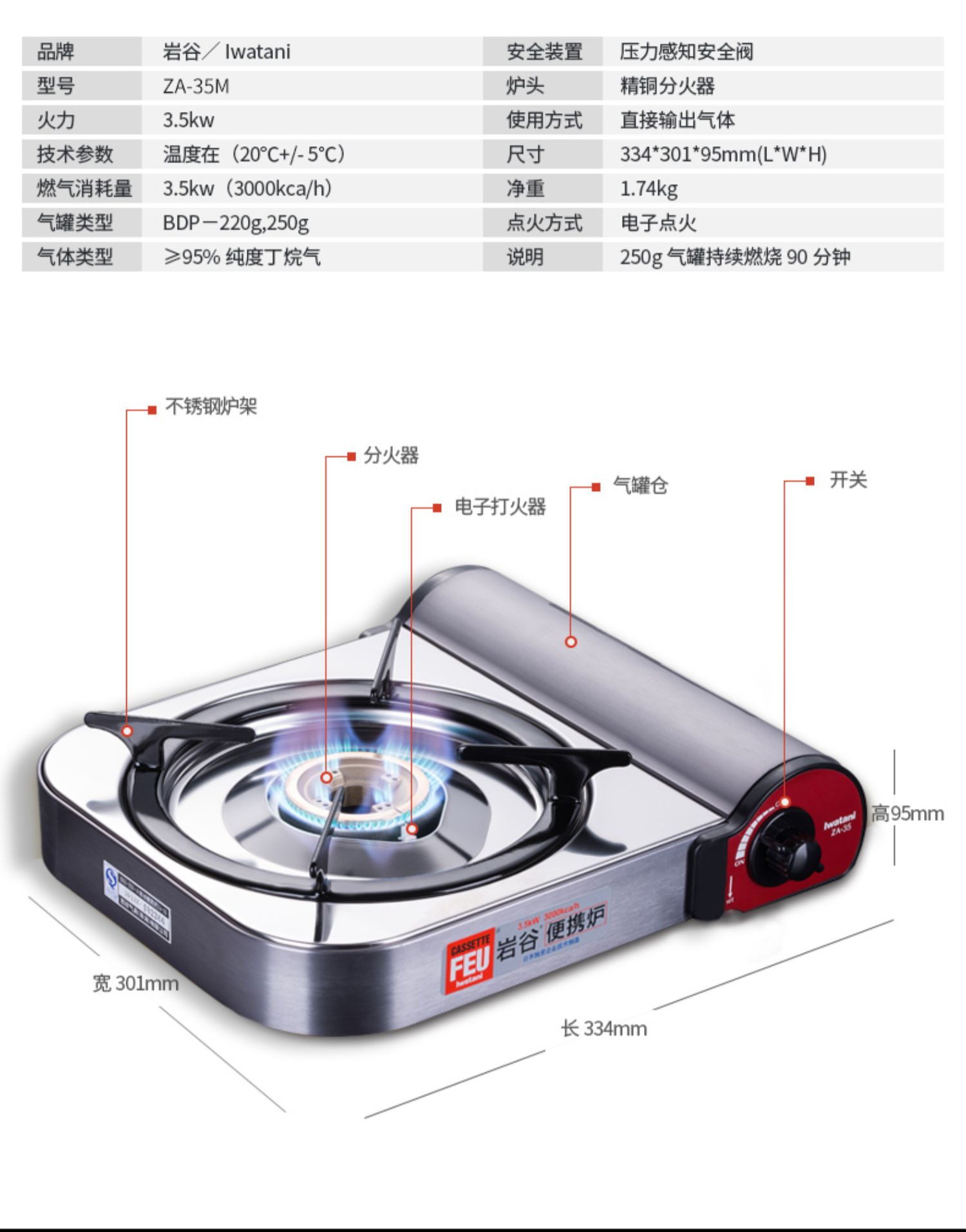 Bếp gas ngoài trời Iwatani Thẻ từ lò nướng di động - Bếp lò / bộ đồ ăn / đồ nướng dã ngoại lò bbq ngoài trời