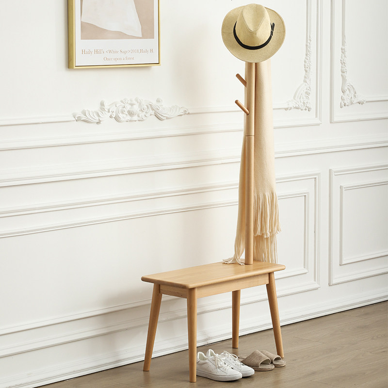 Changing shoes hangers clothes hangers integrated solid wood door entrance door to door Xuanguan clothes and hat rack floor bedroom clothes hangers for home hanging clothes