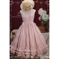 Long Lolita tank top with double drawstring bow JSK elegant velvet dress