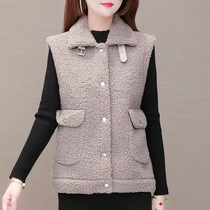 Lamb hair vest ladies 2020 winter New Fashion short mink velvet Joker Korean version sleeveless horse clip