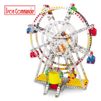 Modèle dassemblage métallique tournant Lightmusic Ferris roue vis écrou combiné Puzzle Toy Buckle Band Outil