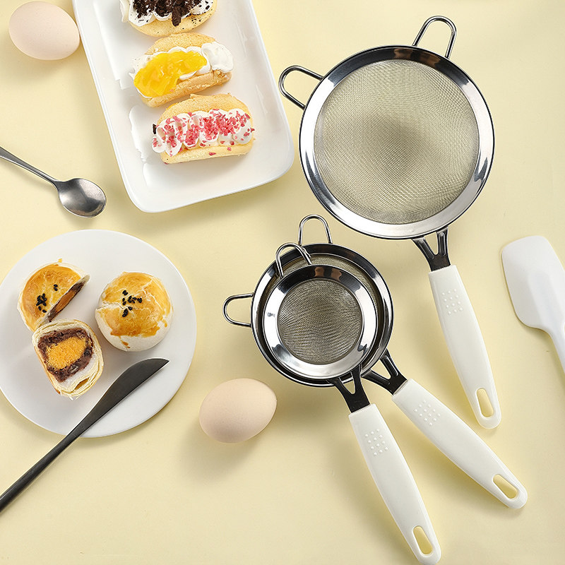 Huaai ultra-fine baking flour screen 30 mesh stainless steel mesh sieve flour sieve Handmade flour filter sieve for household
