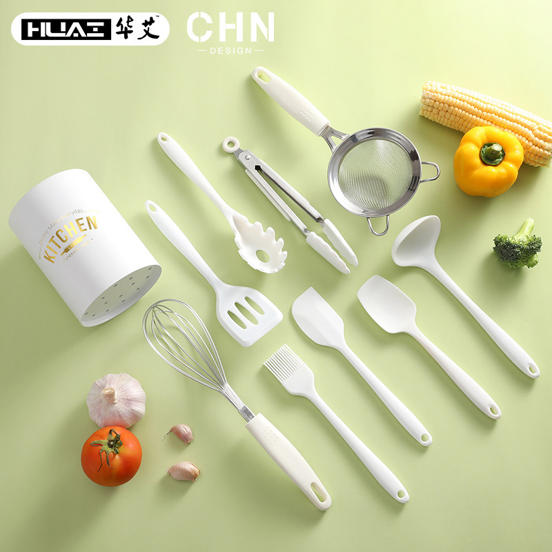 Baby Deputy Food Spade Small Number Silicone Spade Baby Pan Shovel Soup Spoon Food Grade Spade Spoon Suit Kitchenware High Temperature Resistant