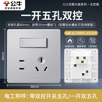 [Space Silver] пять -отверстие двойной (переключатель может управлять гнездами)