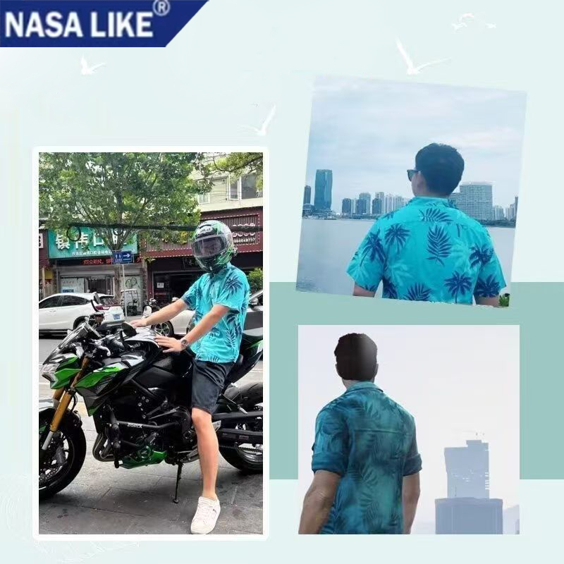 Nasa Co-Branded American Retro Vice City Tommy-Style Shirt for Men, Summer Hawaiian Floral Shirt for Men Nasa Co-Branded American Retro Vice City Tommy-Style Shirt for Men, Summer Hawaiian Floral Shirt for Men