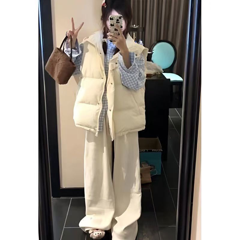Trendy Chinese Style Cotton Clothing, Autumn and Winter Unisex Solid Color Vest Jacket, Loose Sleeveless Thickened Top Trendy Chinese Style Cotton Clothing, Autumn and Winter Unisex Solid Color Vest Jacket, Loose Sleeveless Thickened Top