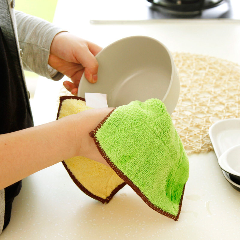 Thickened absorbent rag Non-stick oil cleaning cloth Dish towel Kitchen does not lose hair wiping bowl towel dish cloth