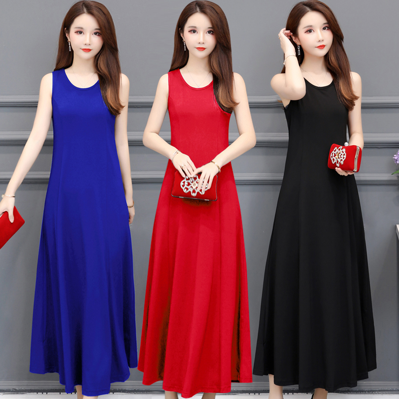 Summer Slimming Long Dress for Women, Plus Size, Tummy-Concealing, Extra-Long, Over-The-Knee Modal Camisole Dress Summer Slimming Long Dress for Women, Plus Size, Tummy-Concealing, Extra-Long, Over-The-Knee Modal Camisole Dress