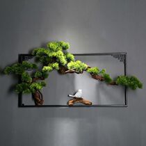 New Chinese style wall decoration living room wall decoration sofa background wall hanging entrance simulation three-dimensional welcome pine pendant