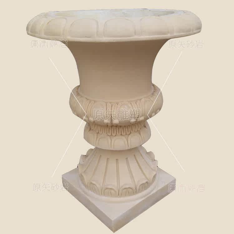 Outdoor sandstone sculpture villa garden decoration ornaments garden landscape flowing water flowerpot sandstone carving flowerpot