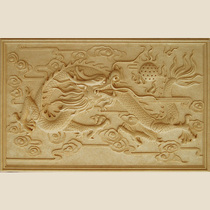 Sandstone relief outdoor sandstone background wall hotel lobby dragon relief glass steel antique copper dragon fengxiang sculpture
