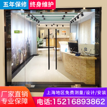 Shanghai Tempered Glass Partition Without Frame Glass Door Ground Spring Storefront Shop Office Glass Door Push-and-pull