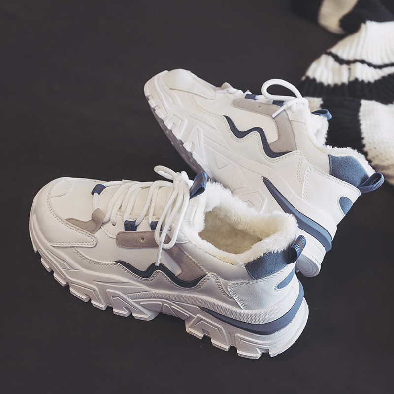 In the spring of 2023, new explosive plus sports shoes daughter, casual running shoes in tide cotton shoes