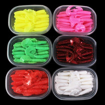 5cm6cm7cm eight-color curly tail 50 blow-molded box Road Aga fishy Soft Bait outdoor fishing freshwater sea bait