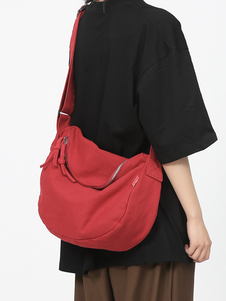 Japanese Trendy Brand Crossbody Bag Men's Canvas Bag Casual Versatile Lazy Style Student Class Large Capacity Shoulder Bag Women