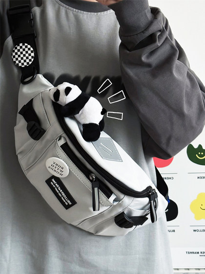 包包女2025新款斜挎包男款潮流腰包胸包帆布包运动单肩背包饺子包