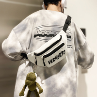 Ins trendy brand crossbody bag men's chest bag workwear shoulder bag men's small shoulder bag casual bag women's sports mobile phone waist bag