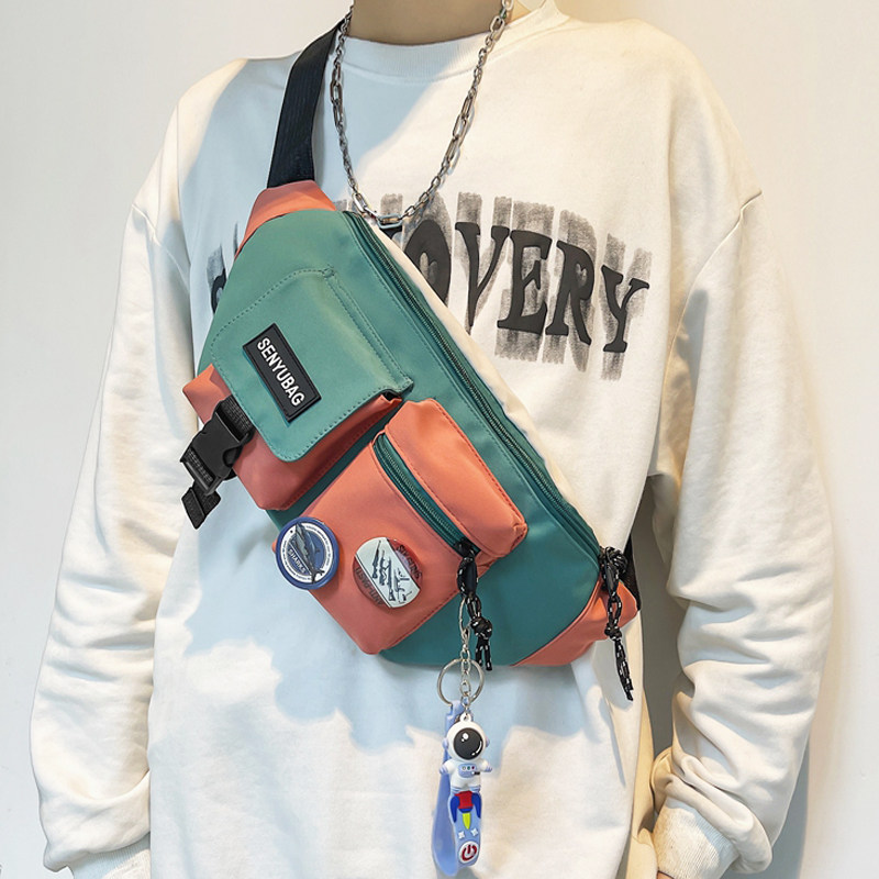 Skew Satchel Men's Leisure Day Family Purse Boys Sports Single Shoulder Small shoulder bag Satchel Boobs and Chest Wrap